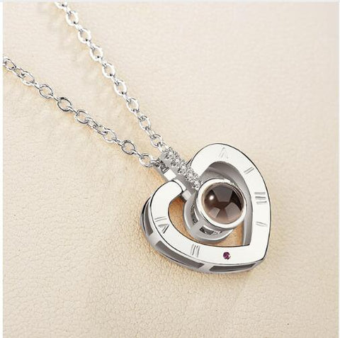 Lover Necklaces I love You in 100 Language Rose gold Pendant Choker Initial Chain Necklace For Women Silver Collier Femme 2019