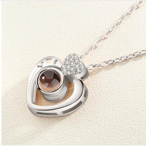 Lover Necklaces I love You in 100 Language Rose gold Pendant Choker Initial Chain Necklace For Women Silver Collier Femme 2019