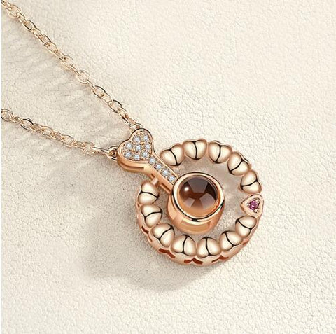 Lover Necklaces I love You in 100 Language Rose gold Pendant Choker Initial Chain Necklace For Women Silver Collier Femme 2019