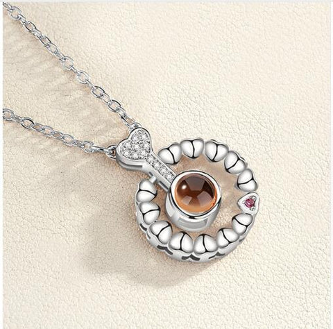 Lover Necklaces I love You in 100 Language Rose gold Pendant Choker Initial Chain Necklace For Women Silver Collier Femme 2019