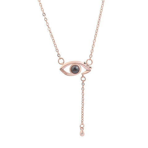 Lover Necklaces I love You in 100 Language Rose gold Pendant Choker Initial Chain Necklace For Women Silver Collier Femme 2019