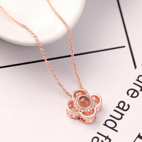 Lover Necklaces I love You in 100 Language Rose gold Pendant Choker Initial Chain Necklace For Women Silver Collier Femme 2019