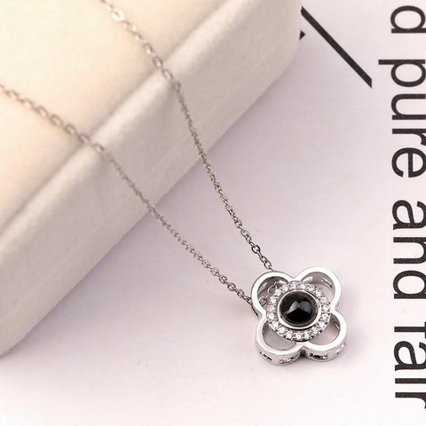 Lover Necklaces I love You in 100 Language Rose gold Pendant Choker Initial Chain Necklace For Women Silver Collier Femme 2019