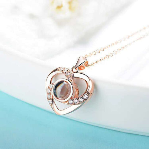 Lover Necklaces I love You in 100 Language Rose gold Pendant Choker Initial Chain Necklace For Women Silver Collier Femme 2019