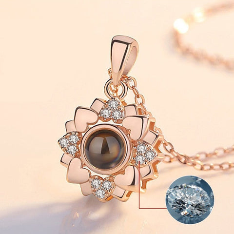 Lover Necklaces I love You in 100 Language Rose gold Pendant Choker Initial Chain Necklace For Women Silver Collier Femme 2019