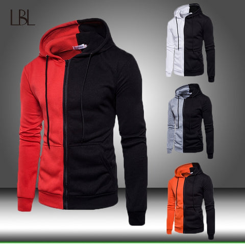 Sweatshirt Mens Autumn Winter Casual Patchwork Men Slim Fit Sweatshirt Hoodies Top Men's Warm Outdoor Sport Top Male Hoody Coat